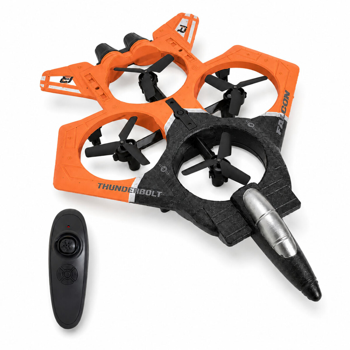 Avión de combate juguete Control remoto - Negro/naranja 