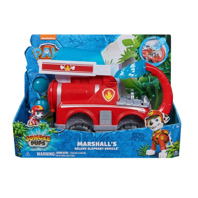 PAW Patrol Jungle Pups - Camión de bomberos de elefante Marshall con lanzador de proyectiles PAW Patrol Jungle Pups - Camión de bomberos de elefante Marshall con lanzador de proyectiles