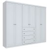 Placard Ropero 6 Puertas 4 Cajones MDF y MDP Blanco Americano Placard Ropero 6 Puertas 4 Cajones MDF y MDP Blanco Americano