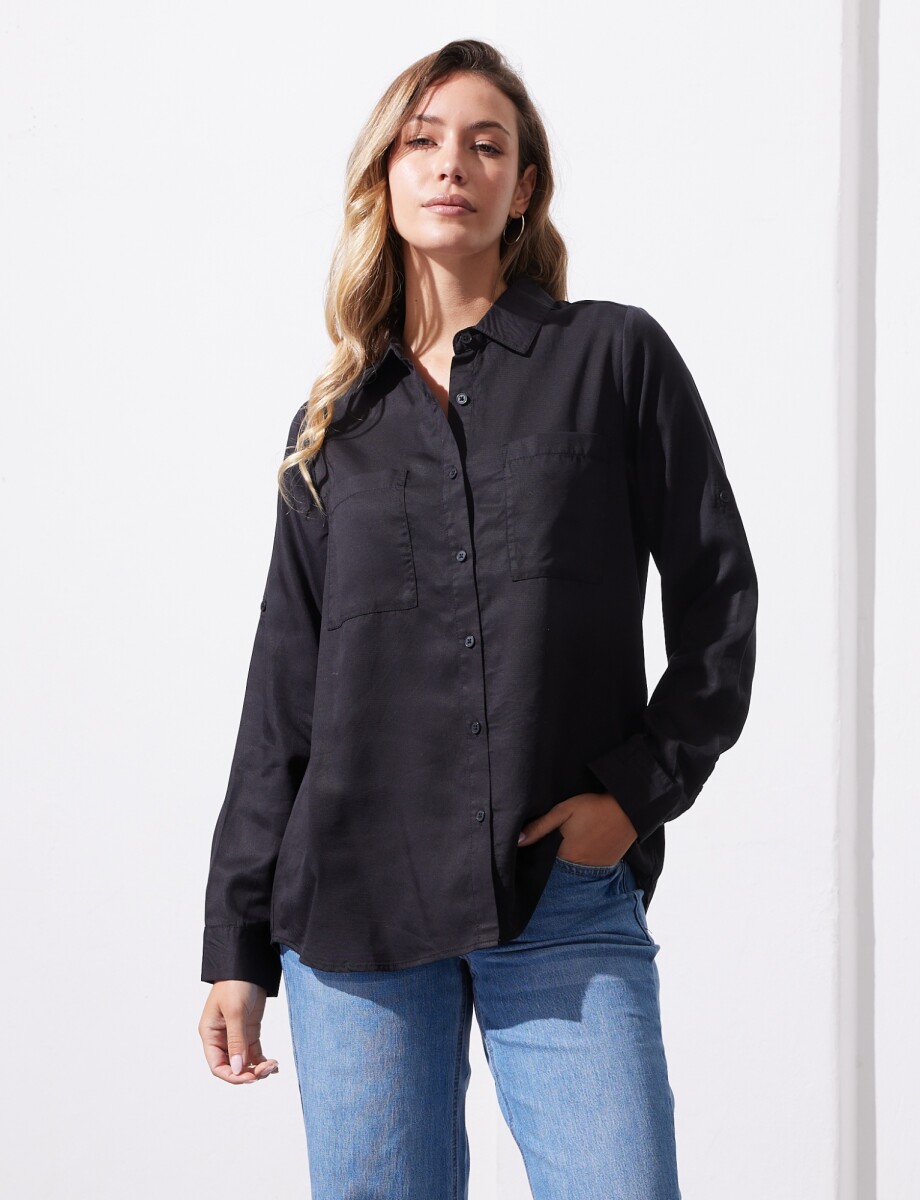 Camisa Bolsillos - Negro 