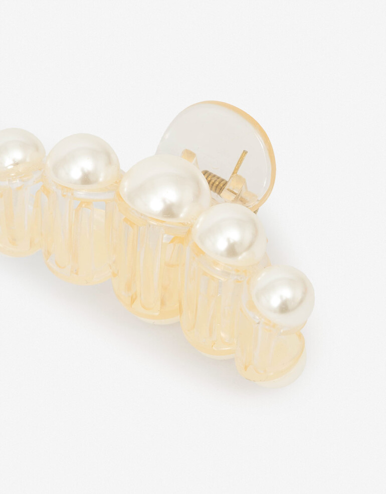 Broche Perla Broche De Acrilico Perlas - Blanco Nacarado/perlado