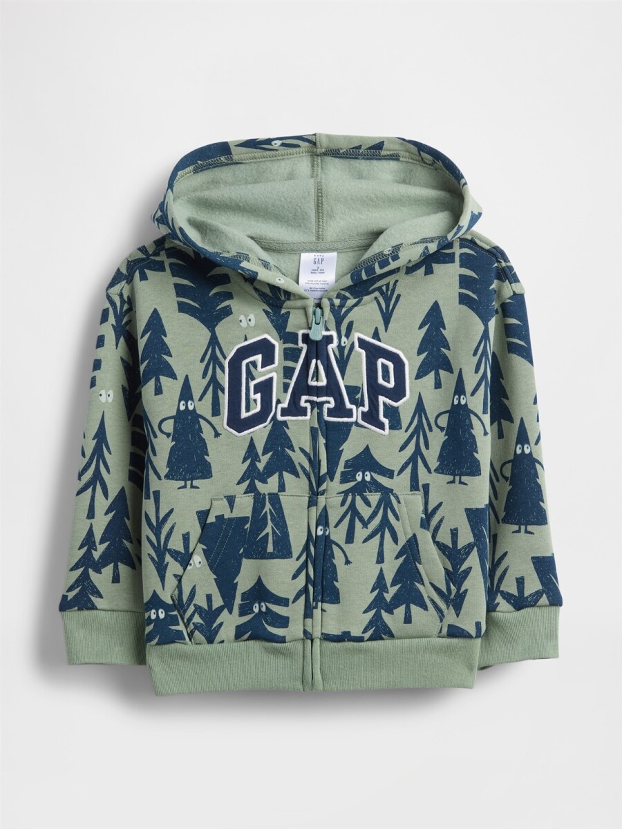 Canguro Con Cierre Logo Gap Toddler Niño - Gasoline Green 