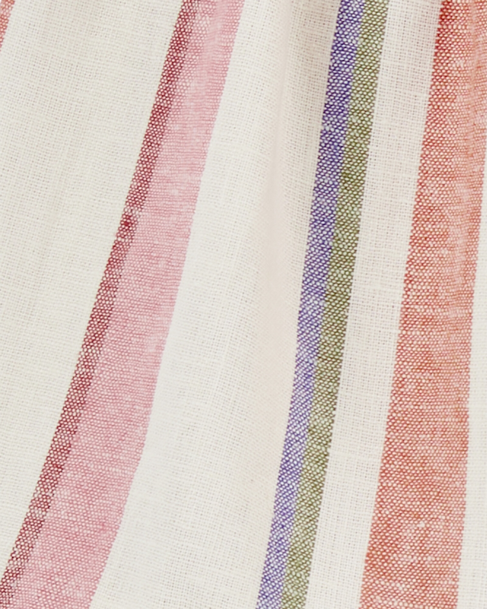 Vestido de lino ecovero, con volados, diseño a rayas Vestido de lino ecovero, con volados, diseño a rayas