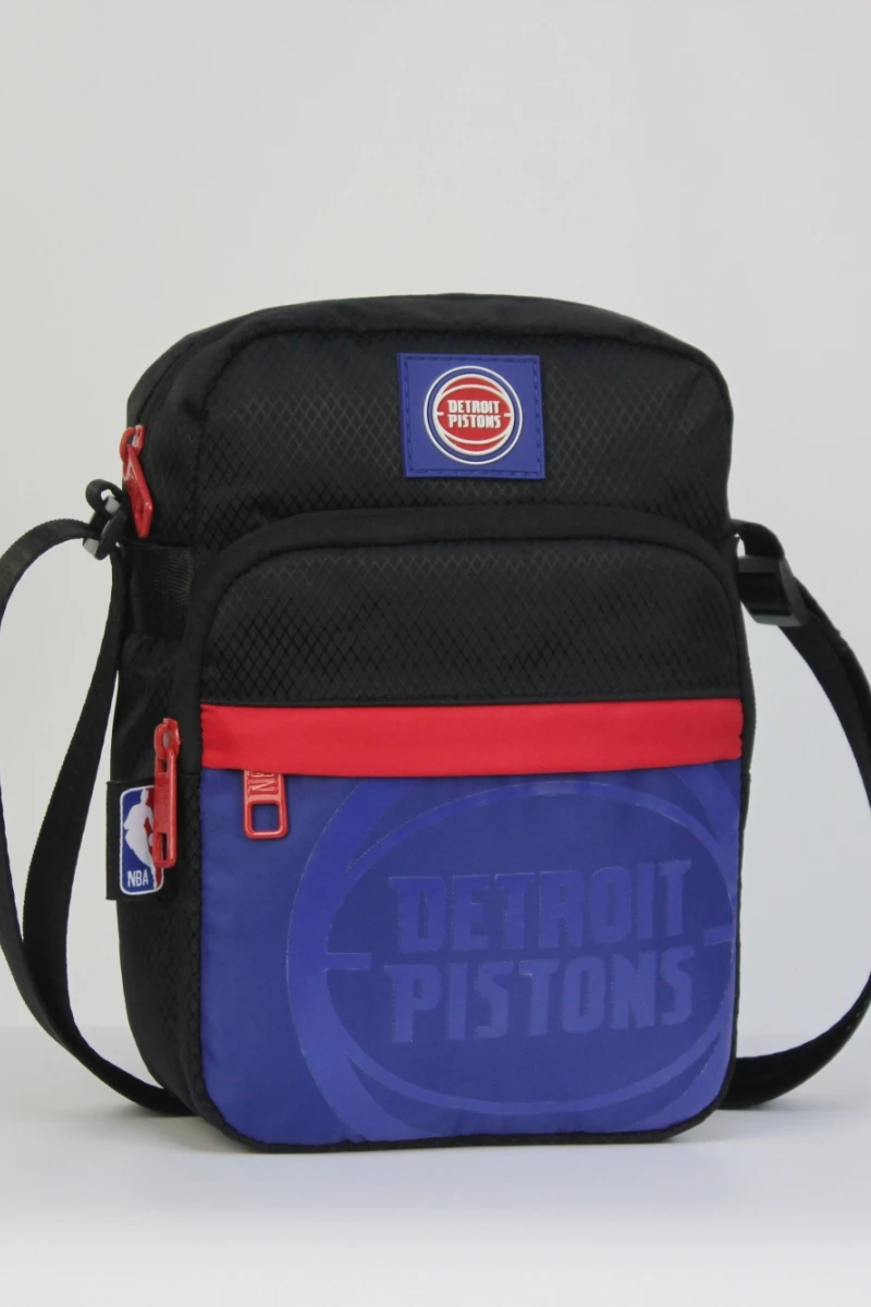 Morral clásico doble cierre Detroit Pistons - NBA Negro