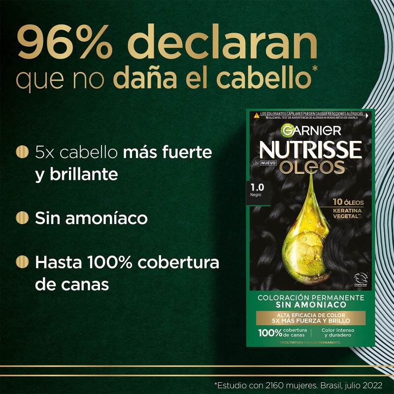 Tinta Garnier Nutrisse Oleos N°1.0 Negro Tinta Garnier Nutrisse Oleos N°1.0 Negro