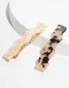 Hebillas Francesas Carey Set De Hebillas Wavy - Combinacion Marmol
