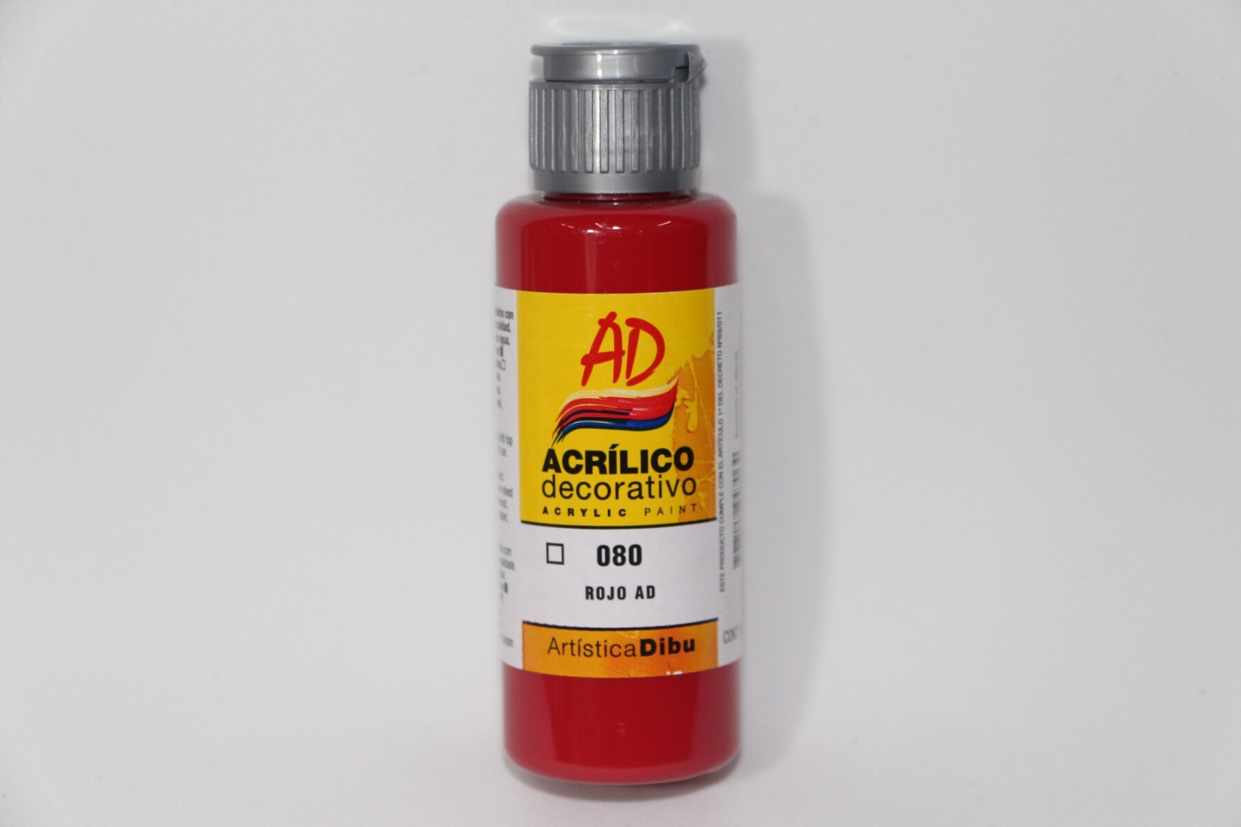 PINTURA ACRILICA ARTISTICA DIBU 60 ML. DIFERENTES COLORES - COLOR ROJO AD 080 