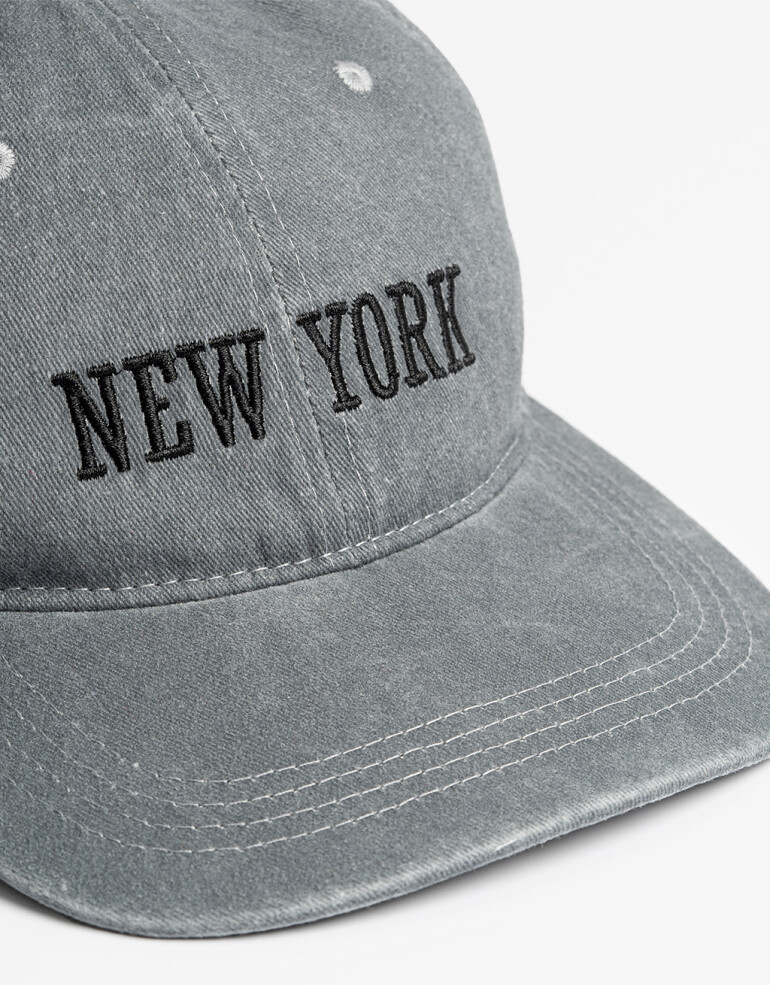 Caps Gorra Canvas Bordada - Gris Cemento