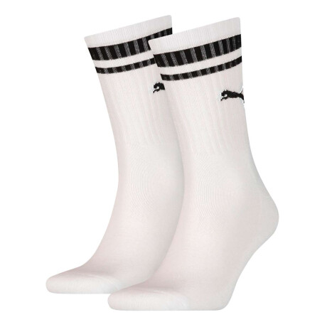 Medias Crew Heritage Stripe Unisex Blanco