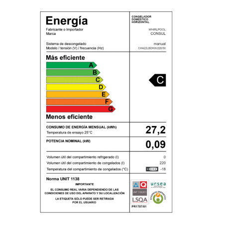 Freezer Horizontal Consul 221 lts CHA22LBDWX Freezer Horizontal Consul 221 lts CHA22LBDWX