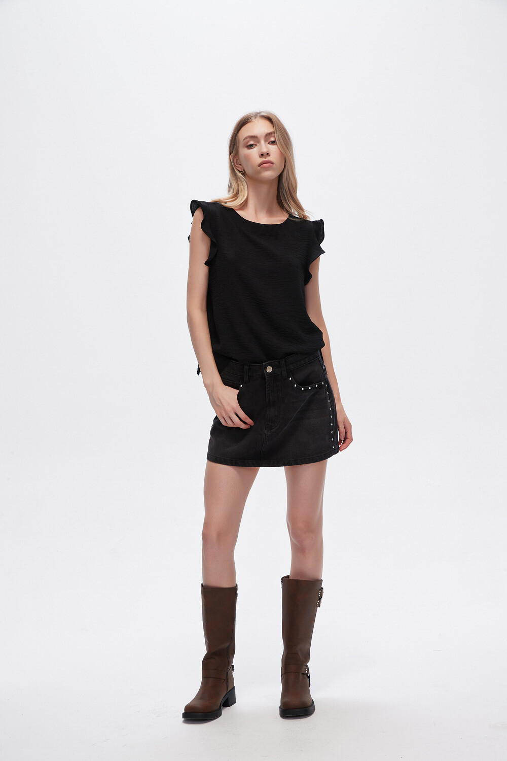Falda Sumaya Gris Oscuro