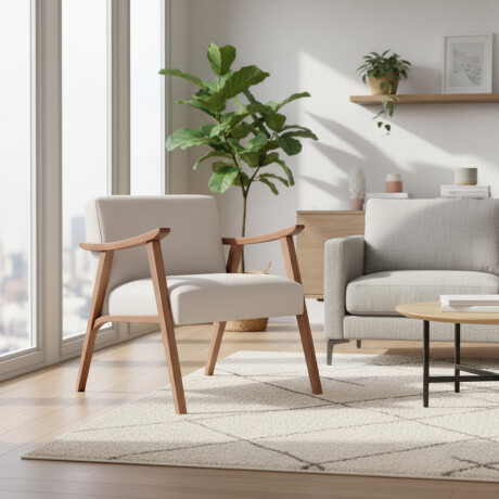 Butaca Ravena - Tela Rústica 290-G2 (Beige)