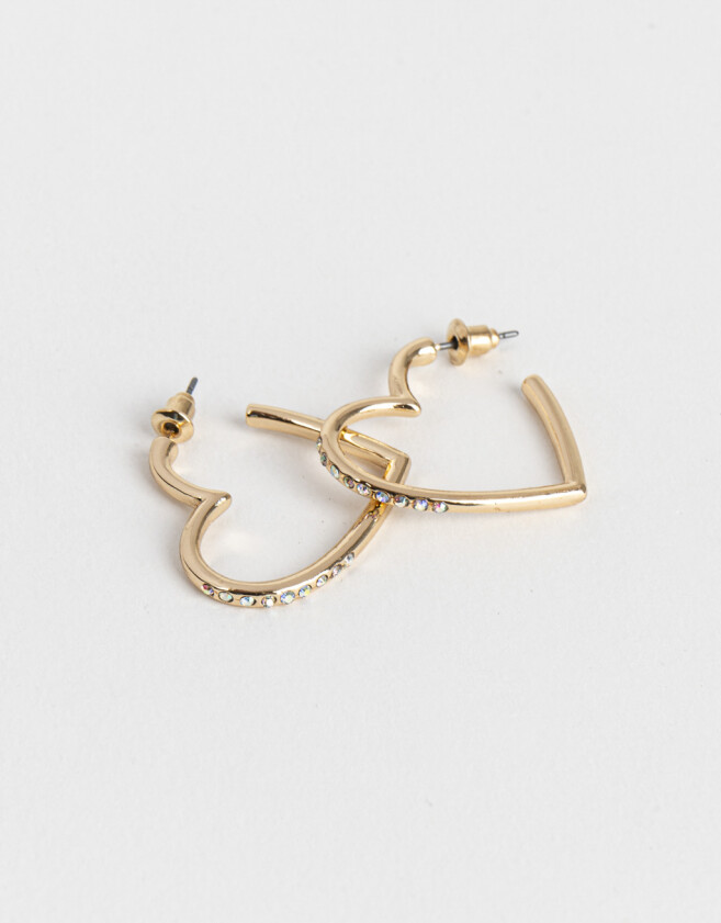 Aros Argollas Con corazón Argollas De Corazones - Dorado