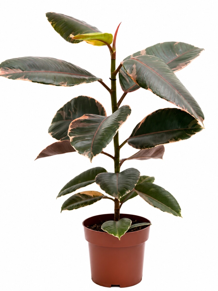 FICUS ELASTICA (GOMERO) VARIEGADO ROSADO (RUBY) M 1 RAMA FICUS ELASTICA (GOMERO) VARIEGADO ROSADO (RUBY) M 1 RAMA