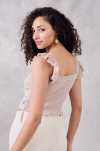 Top Volados Lurex Crudo