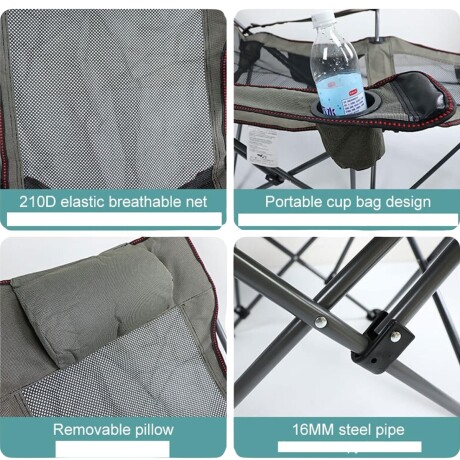 Silla plegable con reposapies Desert Fox Gris