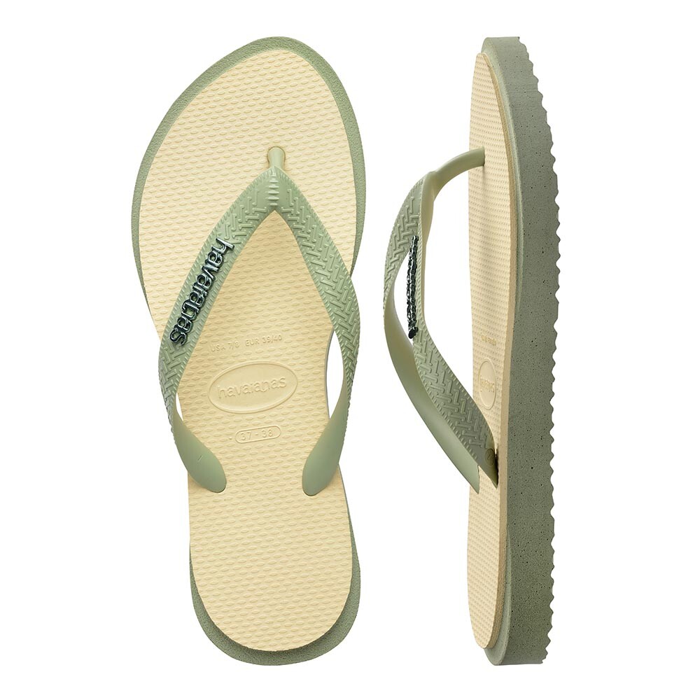 Sandalias Havaianas Top Point Fusion Mujer Smoke Green/Buttercream