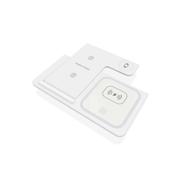Cargador Inalámbrico 3 En 1 Plegable Color Blanco Cargador Inalámbrico 3 En 1 Plegable Color Blanco