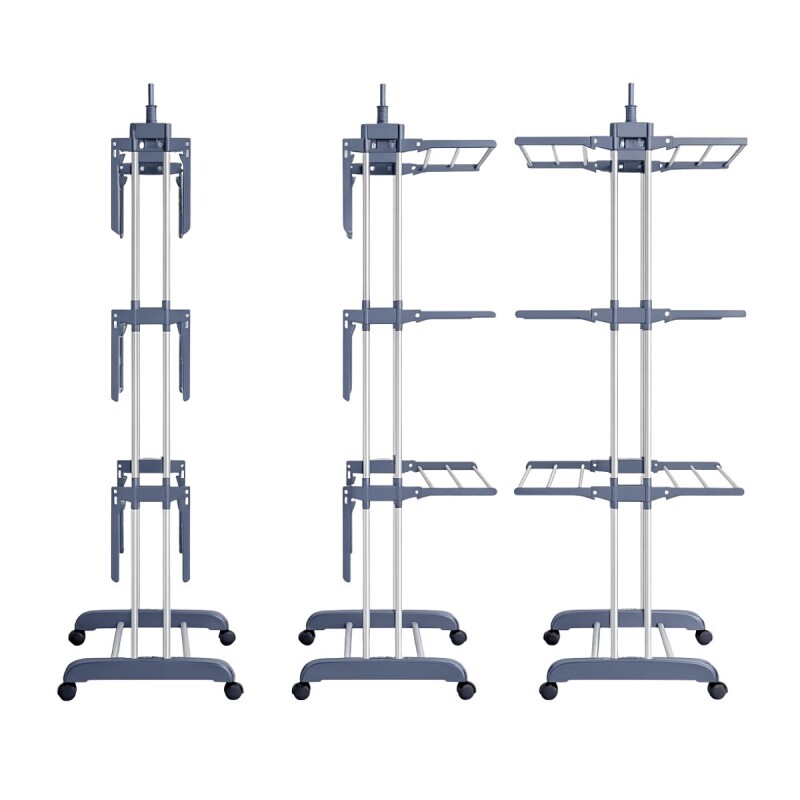 Tendedero Vertical De Pie Plegable 3 Niveles Secador Ropa Blanco Con Detalle Gris Tendedero Vertical De Pie Plegable 3 Niveles Secador Ropa Blanco Con Detalle Gris