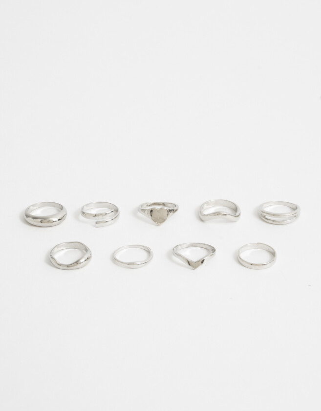 Sets Anillos Metal Set De Anillos De Metal - Plateado