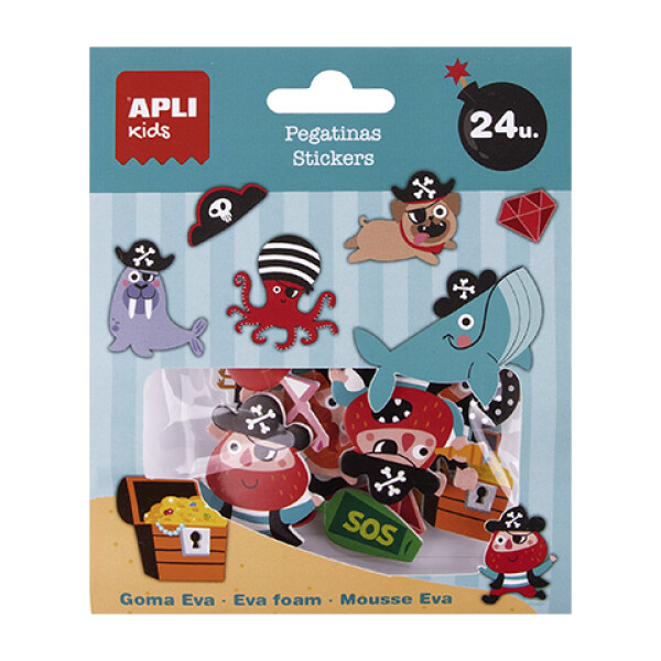 Sticker goma eva Adventure Apli piratas Única