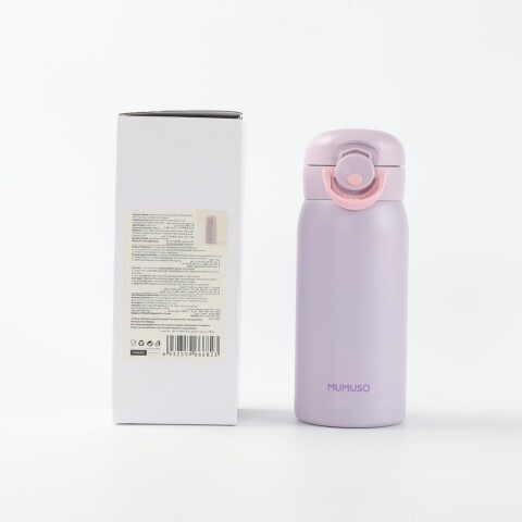 BOTELLA DE AGUA TÉRMICA SERIE MACARON CON TAPA ABATIBLE (350 ML/MORADO) BOTELLA DE AGUA TÉRMICA SERIE MACARON CON TAPA ABATIBLE (350 ML/MORADO)