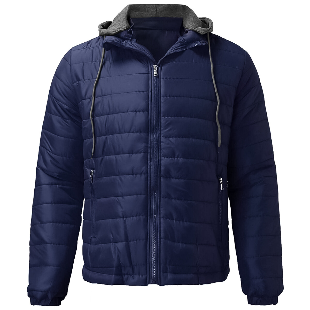 Campera Inflada Uzspace Combinada Con Capucha Hombre - Azul 