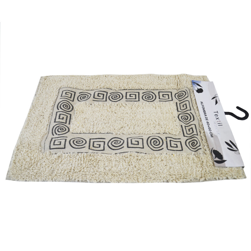 Alfombra 40x60cm adorno griego marrón y natural NATURAL