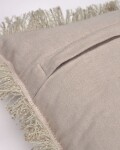 Almohadón Ailen algodón y lino flecos beige 30 x 50 cm