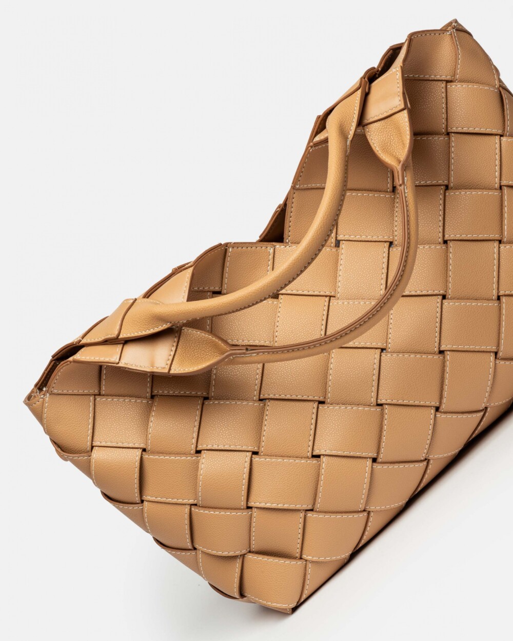 Shopper Rivera en efecto cuero graneado Camel