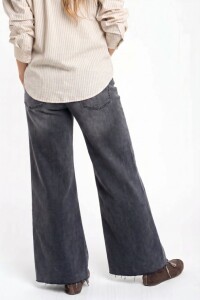 Jean Flared Wide Leg Mamá Gris