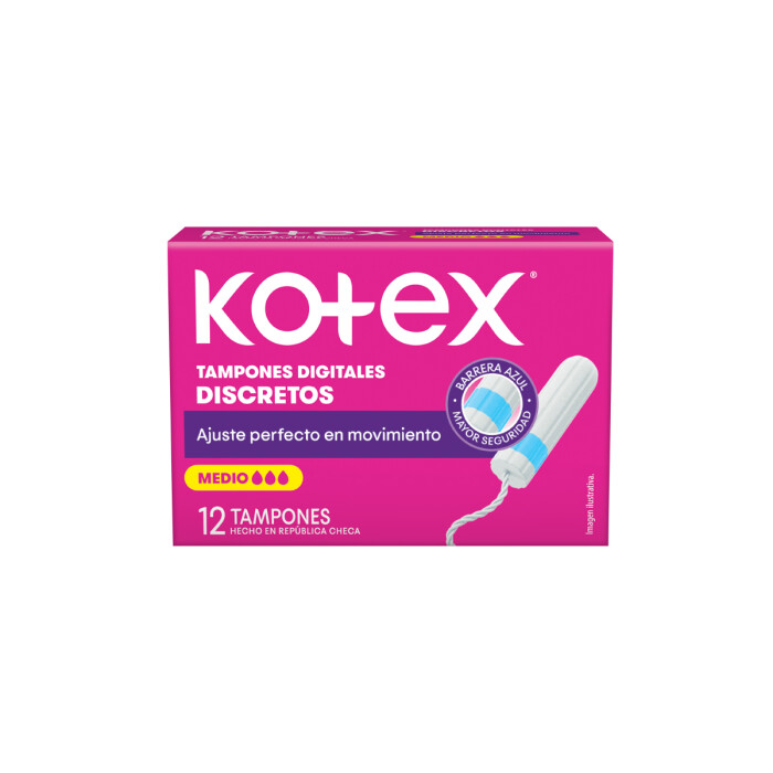 KOTEX TAMPONES MEDIO DIGITAL CJ X 12 UNI única
