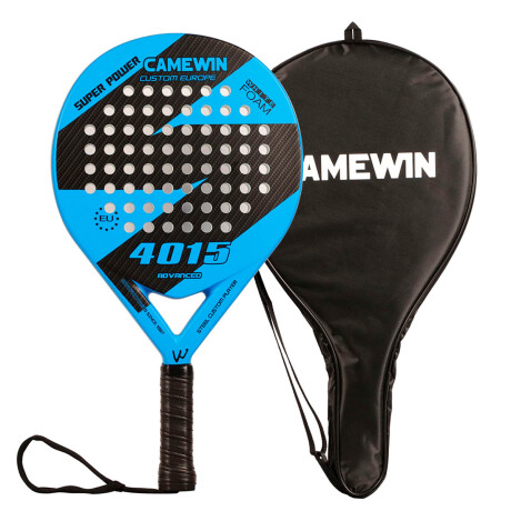 Paleta Padel Carbono Raqueta Profesional + Funda Azul-Negro