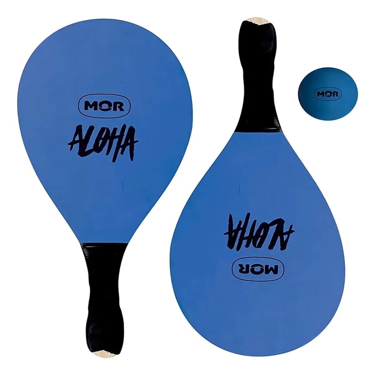 Set X2 Paletas Mor Aloha De Madera Revestida En Eva - AZUL 
