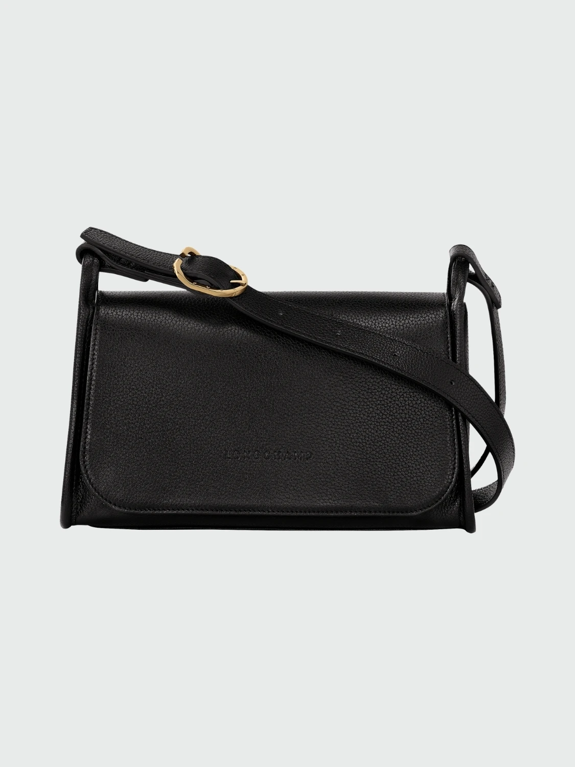 Longchamp - Bolso bandolera de cuero, Le Foulonné. Negro