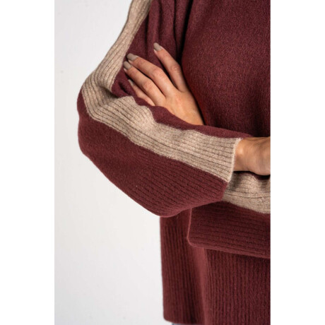 Polera Combinada Bordeaux