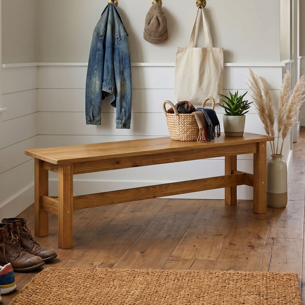 Banco de madera maciza 150 cm - Mónaco 