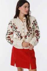 Cardigan Magnolia Bordeaux/Verde