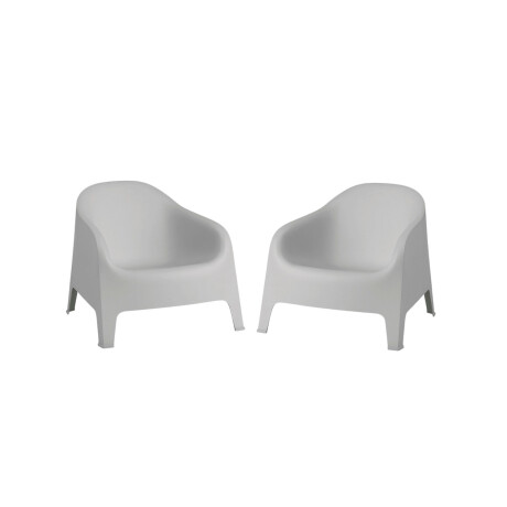 Set de 2 Silla Plastico Skarpo Jardin Liso Gris