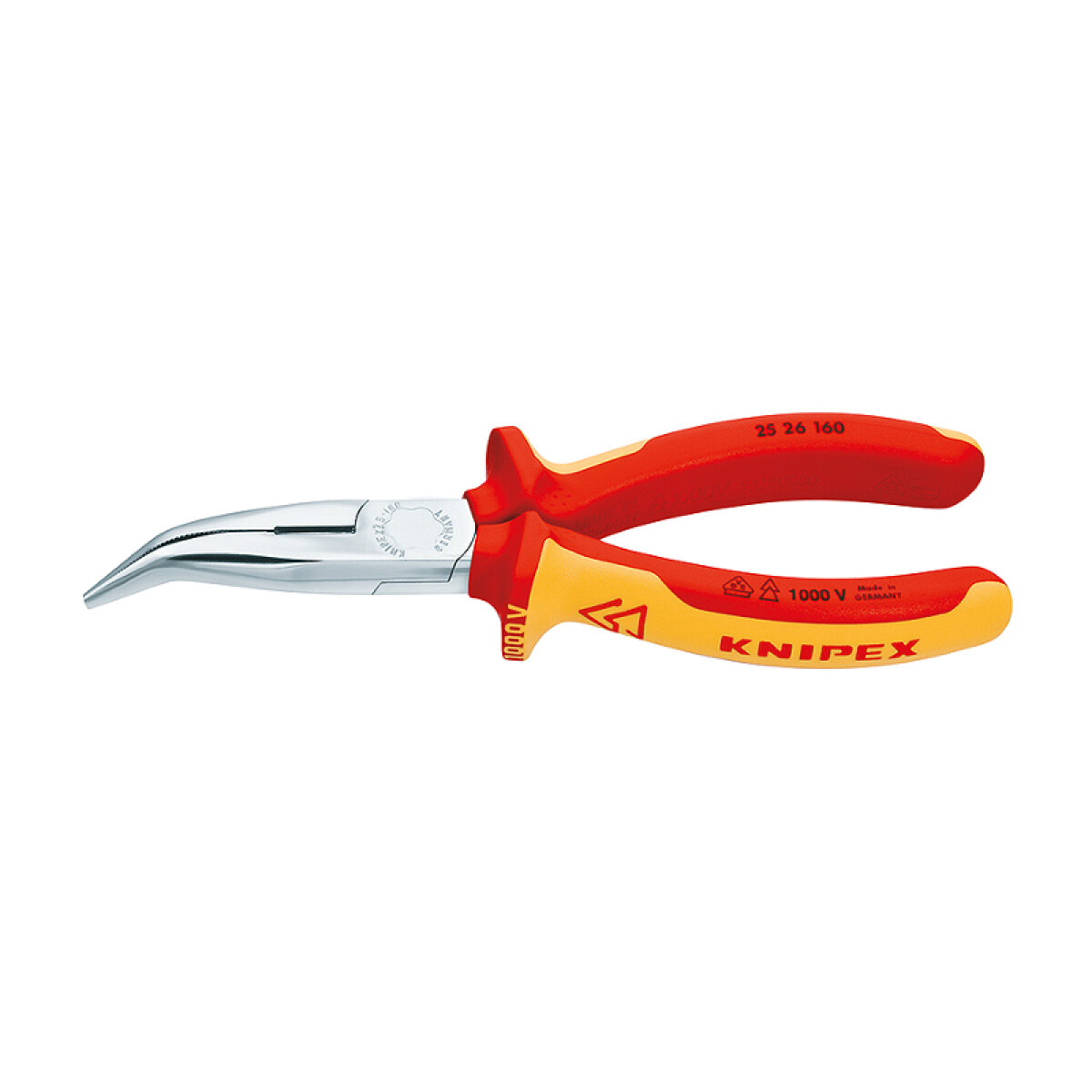 Pinza punta curva 160mm, aisla. bicomponente 1000V - KN0828 