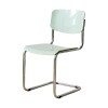 Silla de Comedor Metal Cromado y Madera - Moon Verde
