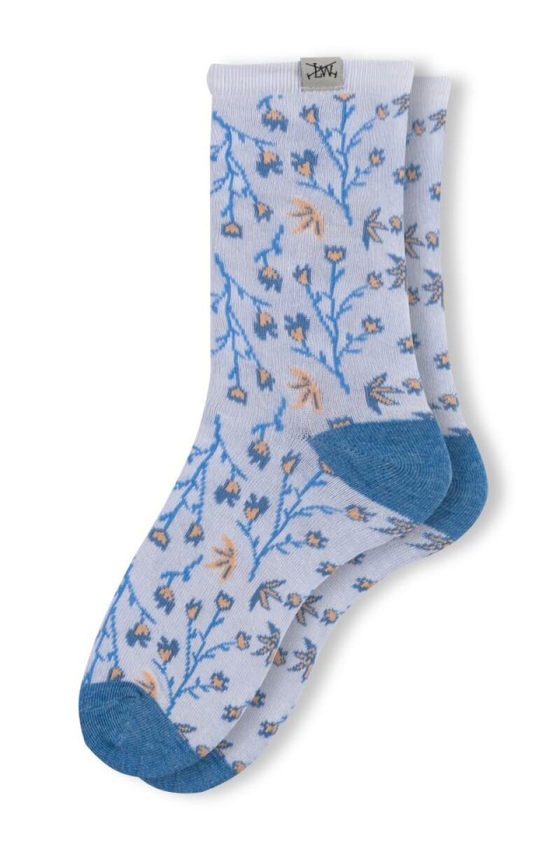 MEDIAS CON FLORES - PACK x2 - Blanco 