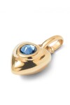 CHARM DE ALEACIÓN DE METALES BAÑADOS EN ORO 18K CON CRISTAL AZUL Charm