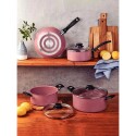 BATERIA DE COCINA TRAMONTINA 4 PIEZAS ROSA