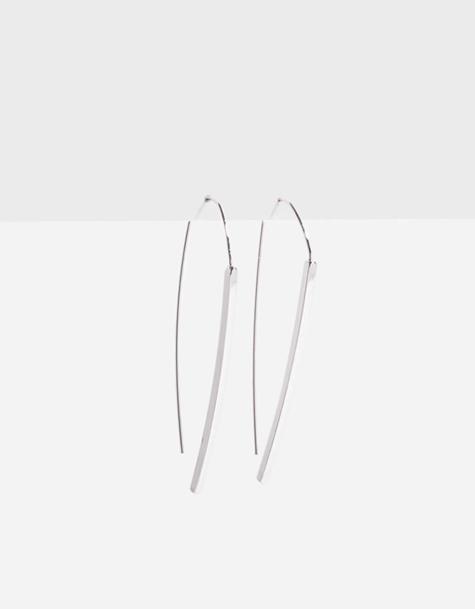 Aros Colgantes De Barrita Plateado 