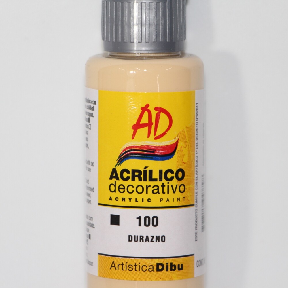 PINTURA ACRILICA ARTISTICA DIBU 60 ML. DIFERENTES COLORES COLOR DURAZNO 100