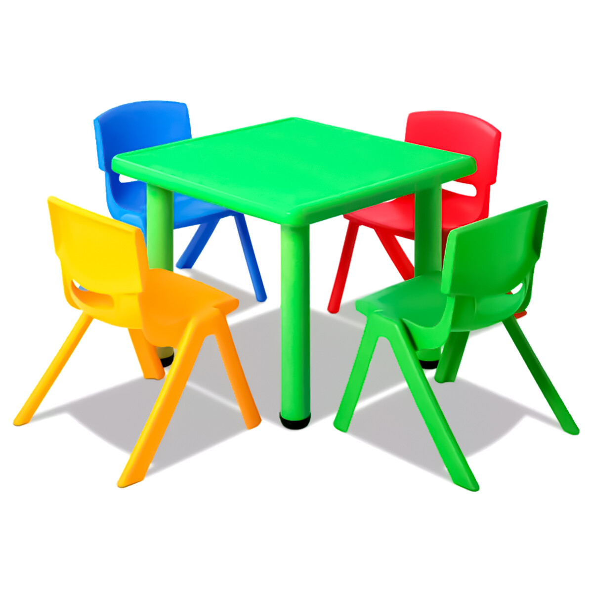 Mesa + 4 Sillas Infantil Plástico Calidad Y Colores - Multicolor 