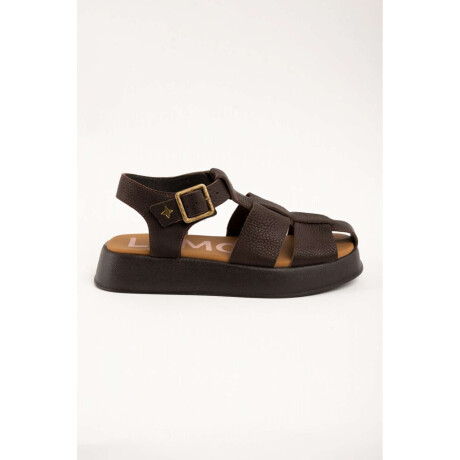 Sandalia Cangrejera Con Plataforma Chocolate