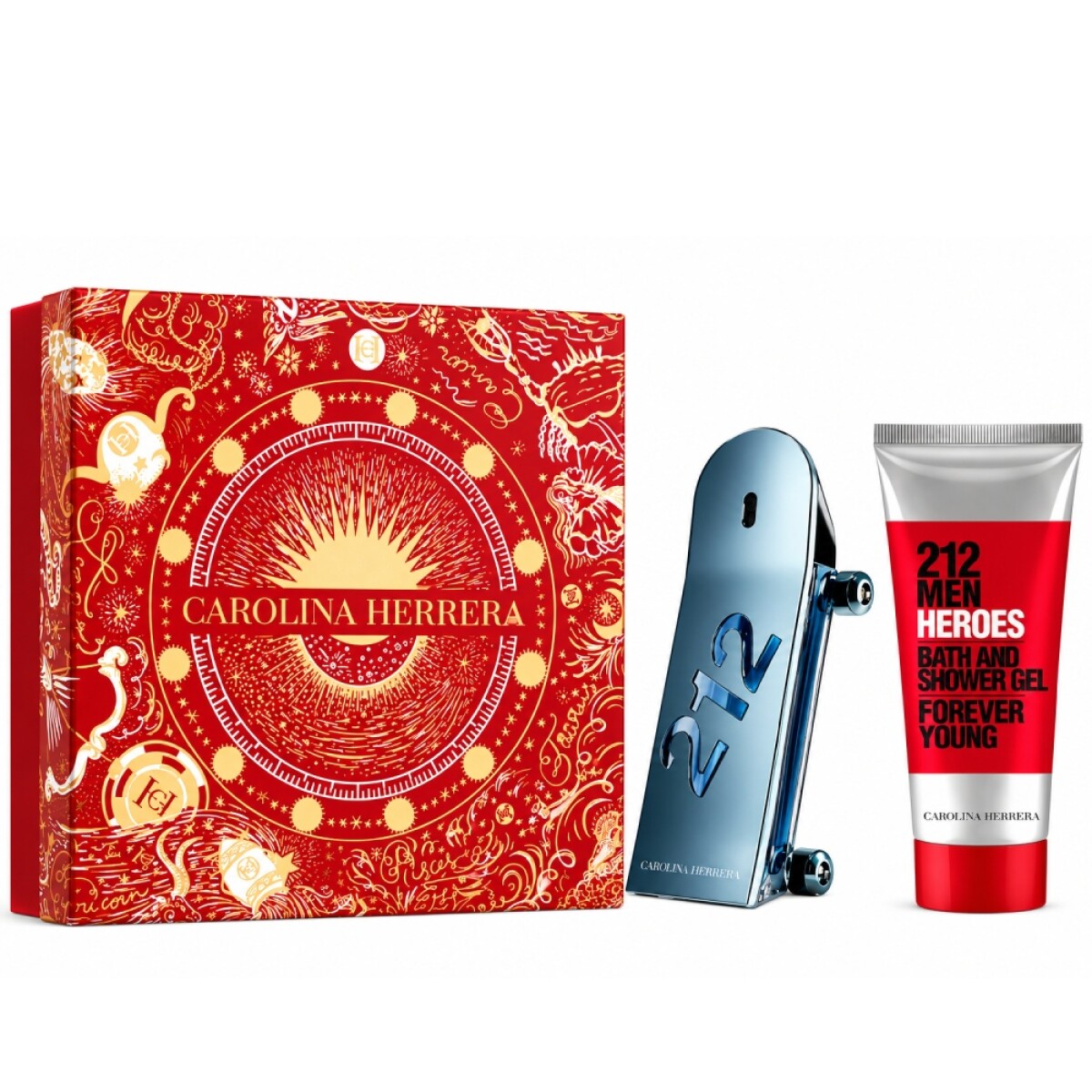 Cofre Carolina Herrera Perfume 212 Men Heroes 90ml + Shower Gel 100ml 
