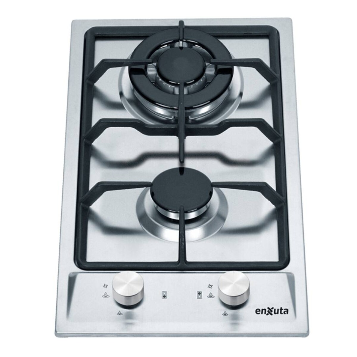 Anafe Enxuta de Empotrar con 2 Hornallas a Gas con Hierro Fundido - Inox 